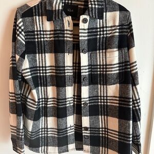 Rails Black and White Plaid Button-Up Shacket